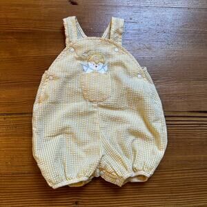 Talbots Kids vintage yellow white striped chick spring one piece SIZE 6M